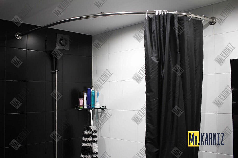 Карниз для ванной Угловой Асимметричный Дуга 150х90 Усиленный 25 мм фото 14