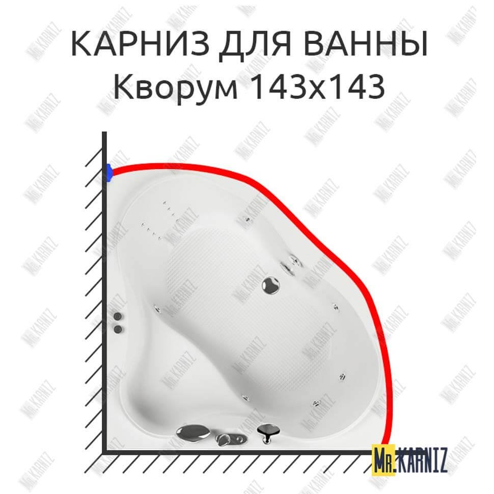 Карниз для ванны Aquatika Кворум 143х143 Усиленный 20 мм MrKARNIZ Карниз для ванны Aquatika Кворум 143х143 Усиленный 20 мм MrKARNIZ