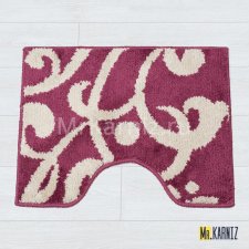 Коврик в туалет Узоры бордо