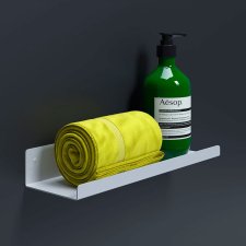 Настенная навесная полка для ванной комнаты 30x9x5 Белая