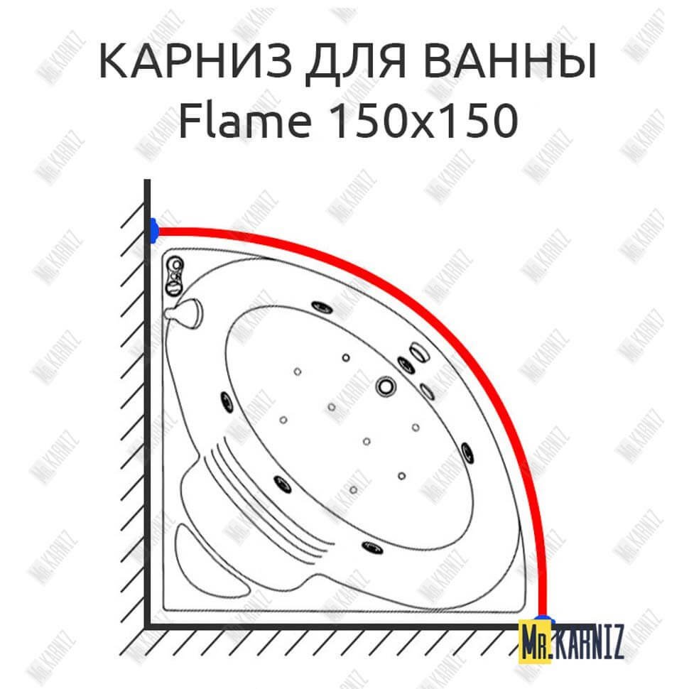 Карниз для ванны Doctor Jet Flame 150х150 Усиленный 20 мм MrKARNIZ