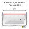Карниз для ванной Прямой 200 Усиленный 25 мм фото 2