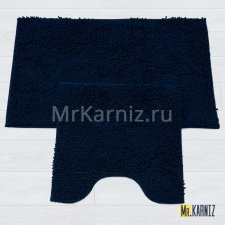 Комплект ковриков для ванной и туалета Люкс синий