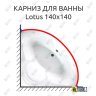 Карниз для ванны Balteco Lotus 140х140 Усиленный 20 мм MrKARNIZ фото 1