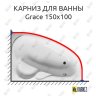 Карниз для ванны GNT GRACE 150х100 Усиленный 20 мм MrKARNIZ фото 1