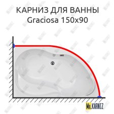 Карниз для ванны Aquanet Graciosa 150х90 Усиленный 25 мм MrKARNIZ