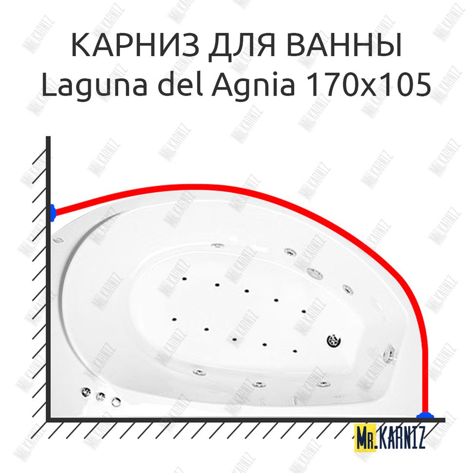 Карниз для ванны Akrilan Laguna del Agnia 170х105 Усиленный 25 мм MrKARNIZ Карниз для ванны Akrilan Laguna del Agnia 170х105 Усиленный 25 мм MrKARNIZ
